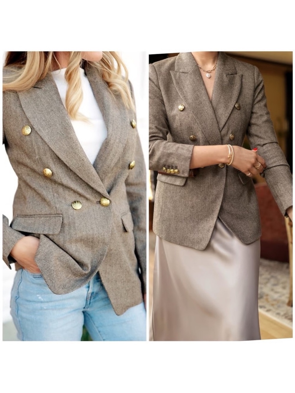 Banana Republic Women's Herringbone Captain’s Blazer size 8